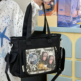 KYLETHOMASW  -  Cute Ita Tote Bag Clear Display Window Crossbody Bags New Fashion DIY Shoulder Bag Female Y2K Handbags and Purses
