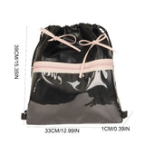 KYLETHOMASW  -  Portable Transparent Pocket Drawstring Backpack PU Lightweight Itabag Handheld Bag Large Capacity Shoulder Bag Casual
