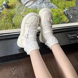KYLETHOMASW  -  Black Super High Heels Mary Jane Shoes Women Goth Chunky Platform Pumps Woman Plus Size Ankle Buckle Party Lolita Shoes