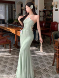 KYLETHOMASW  -  Women Vacation Clothes Sweet Hollow Sexy Halter Skinny Maxi Long Dress Elegant Lady Fashion Evening Party Prom Vestidos Robe New