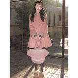 KYLETHOMASW  -  French Retro Plaid Splicing Short Two Tone Woolen Coat Autumn Winter Classic Double Breasted Commuter Thick Coat Female Clothing