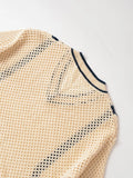 KYLETHOMASW  -  Women Hollow Out Knit Pullover Short Sleeve V Neck Casual Loose Sweater Autumn Tops