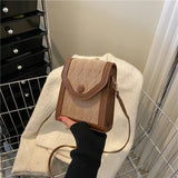 Kylethomasw New Autumn Small Square Hand Bag Woman Simple Commuting Cute Purse Women Japanese Fashion Korean Style Solid Lattice Girls