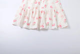 KYLETHOMASW  -  Flower Print 2 Piece Set Woman Halter Low-Neck Bow Decoration Tank Tops+Ruffles Long Skirts Beach Style Elegant Outfits