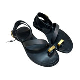 Kylethomasw Women's Beach Sandals Pullover 2024 New Slotted Strap Sandals Women Flat Roman Clip-toe Sandals Women Casual