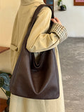 KYLETHOMASW  -  Bucket Tote Bag New Soft Leather Large Capacity Shoulder Retro Versatile Commuter Bags