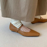 KYLETHOMASW  -  Summer Women's Genuine Leather Mary Jane Shoes Sandals Fashion Buckle with Square Toe Soft Bottom ladies Shoes