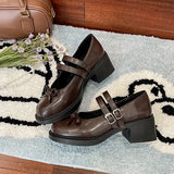 KYLETHOMASW  -  Women's Dresses Mary Jane Shoes Elegant Fashion Ladies Causal Uniform Performance Shoes Lolita Bowknot Woman Low-heeled Shoes