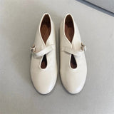 KYLETHOMASW  -  Elegant Ballet Flats Shoes for Women Soft PU Leather Mary Janes Shoes Ladies Spring Autumn Casual Streetwear Comfortable Loafers