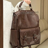 KYLETHOMASW  -  Casual Vintage Brown Backpacks Women Preppy Style Large Capacity Mochila Schoolbag Female Retro Y2k Backpack Aesthetic