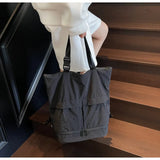 KYLETHOMASW  -  New Women Vintage Simple Backpacks Outdoor Travel Grunge Underarm Bags Y2k Aesthetic Cargo Solid Shoulder Handbags Trendy