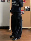 Kylethomasw Boyfriend Jeans for Women Streetwear Baggy Vintage Balck Wide Leg Denim Trousers Harajuku Causal Straight Cowgirl Pants