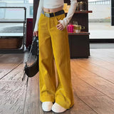 KYLETHOMASW  -  corduroy casual pants for women in autumn and winter popular pants are high waisted warm straight leg wide leg pants
