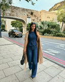 KYLETHOMASW  -  British Minimalist Women's Single Breasted Denim Vest Tank Tops Sleeveless Jacket Women