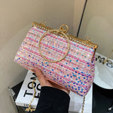 Kylethomasw Sequined Purses and Handbag French Style Women's Bag Luxury Crossbody Bags For Women Wedding Party Shoulder Bag PROM Clutch Bag