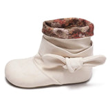 KYLETHOMASW  -  French-style bow suede ankle boots new vintage British style, pairs with skirts, Melard slim boots