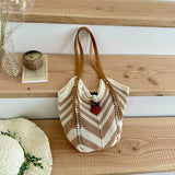 KYLETHOMASW  -  Hollow Knitted Women's Korean Shoulder Bag High Quality Vacation Beach Woven Tote Shopper Bag for Lady New Female Handbags