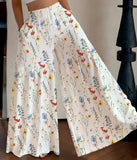 KYLETHOMASW  -  Summer Floral Pants Women's High Waist Loose Thin Wide Leg Skinny Versatile Straight Pants