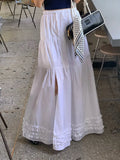 KYLETHOMASW  -  French Style Patchwork Mushroom Edge Split Skirt Women Summer New Versatile and Personalized A-line Long Skirts
