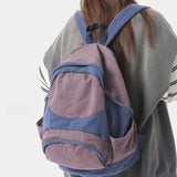 KYLETHOMASW  -  Patchwork All Match Contrast Color Backpack Men Casual Travel High-capacity Backpacks Vintage Ins Schoolbags for Women Students