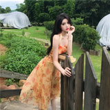 KYLETHOMASW  -  Elegant and Chic Women Fashion Floral Dress Halter Sleeveless Bodycon Slim Casual Beach Holiday Clothes Female Vestidos New Robe