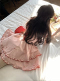 KYLETHOMASW  -  French Sweet Dress Square Collar Puff Sleeve Print Ruffles Patchwork Dresses Summer Female Slim Elegant Design Women's Clothing