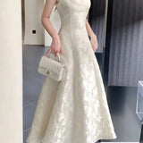 KYLETHOMASW  -  spring and autumn French jacquard dress temperament niche slim waist suspender birthday dress