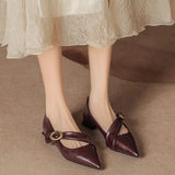 KYLETHOMASW  -  Autumn New Fashion French retro Elegant pointed toe Shallow mouth versatile one-character flat shoes low-heeled shoes