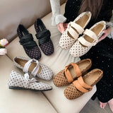 KYLETHOMASW  -  Sweet Spring Auutmn Women Dot Mary Jane Shoes Round Toe Shoes Ladies Concise Daily Dress Comfortable Ballet Flats Shoes 367