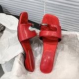 KYLETHOMASW  -  Luxury Designer Women Clip Toe Slippers Fashion Party Dress Low Heel Slide Summer Street Style Footwear