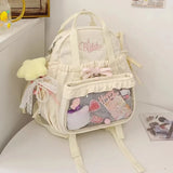 KYLETHOMASW  -  Bow Ita Bag Detachable Transparent Pockets Mochilas Mujer Student Versatile Mochila High Capacity Backpack Bolsa Feminina