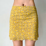 KYLETHOMASW  -  Yellow Butterfly Print Short Skirt Women Hip Hugging Sexy American Retro Summer A Line