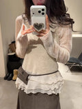 KYLETHOMASW  -  Women Vest Vintage Fungus Edge Hem Spliced Slim Fit Unique Layering Autumn Winter Outerwear