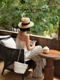 KYLETHOMASW  -  Woven Hobos Underarm Bag Hollowed Out Single Shoulder Tote Bucket Bags for Women