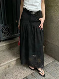 KYLETHOMASW  -  Fashion Lace Skirt Women Korean White Hook Flower Hollow Out Long Skirt Sexy Chic All Match High Waist Faldas Mujer De Skirts