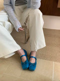 KYLETHOMASW  -  Woman 2025 Shallow Mouth Grandma Shoes Female Footwear Soft Bow-Knot Square Toe Elegant Ballet Dress Butterfly New