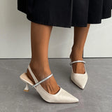 KYLETHOMASW  -  New summer fashion women's high heels pointed belt crystal slender high heels elegant and comfortable women's sandals large size