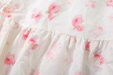 KYLETHOMASW  -  Flower Print 2 Piece Set Woman Halter Low-Neck Bow Decoration Tank Tops+Ruffles Long Skirts Beach Style Elegant Outfits