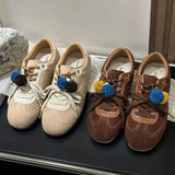 KYLETHOMASW  -  Retro Sporty Thick Bottom Breathable Heightening Shoes Vintage Dequn Round Toe Low Heel Comfortable All Season Women's Shoe