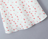 KYLETHOMASW  -  Sexy White With Red Cherry Print V neck Mini Tank Dress Women Slim Waist A-Lined Sleeveless Short Robe Holiday
