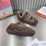 KYLETHOMASW  -  Flats Women Casual Shoes Fad Soprt Sneakers Winter Keep Warm Plush Cotton Designer Trend Lace Up
