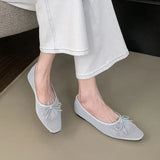 KYLETHOMASW  -  Luxury Footwear Mesh Ladies Flats Slip On Shoes Female Shallow Fashion Butterfly-Knot Women Ballet Flats Dance Shoes New 2025
