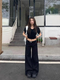 KYLETHOMASW  -  Y2k Vintage Streetwear Wide Leg Pants Women American Retro Female Grunge Casual Fashion Loose Trousers Summer 2024