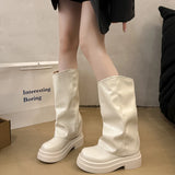 KYLETHOMASW  -  Autumn 2025 Ankle Women Chelsea Boots Flats Platform Shoes Woman Pu Leather Fashion Motorcycle Boots Snow New Short Boots Woman