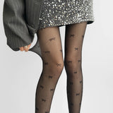 KYLETHOMASW  -  Polka Dot Silk Stockings Spring Collection Women's Thin 0D Anti-Catch  Knot Sexy White Pantyhose Night Study Room