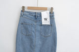 KYLETHOMASW  -  Summer Midi Skirts Vintage Clothes Sexy Skirts For Women Blue Jeans Skirt High Waisted Denim Skirt Split Thigh Denim Skirt
