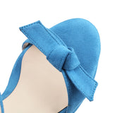 KYLETHOMASW  -  High Heels Sandals Women Summer Shoes Platform Flip Flops Nude Blue Heeled Dance Party Wedding Stripper Shoes Female Big Size