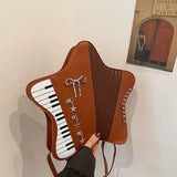 KYLETHOMASW  -  Creativity Star Accordion Pu Crossbody Backpack Women Y2k Piano Key Large Capacity Shoulder Bag Multi-purpose Fashion Handbag