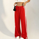 KYLETHOMASW  -  New Striped Pants Women Summer Fashion Streetwear Basic Straight Casual Slim Trousers Female Sexy Solid Simple Versatile Pants
