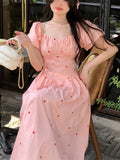KYLETHOMASW  -  Elegant Fairy  Midi Dress Of Women Causal Puff Sleeve Vintage Party Dress Female One Piece Y2K Clothes